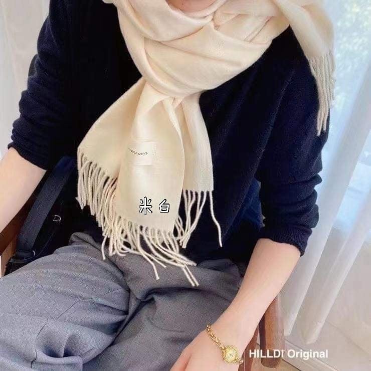 韓國秋冬素色流蘇圍巾
