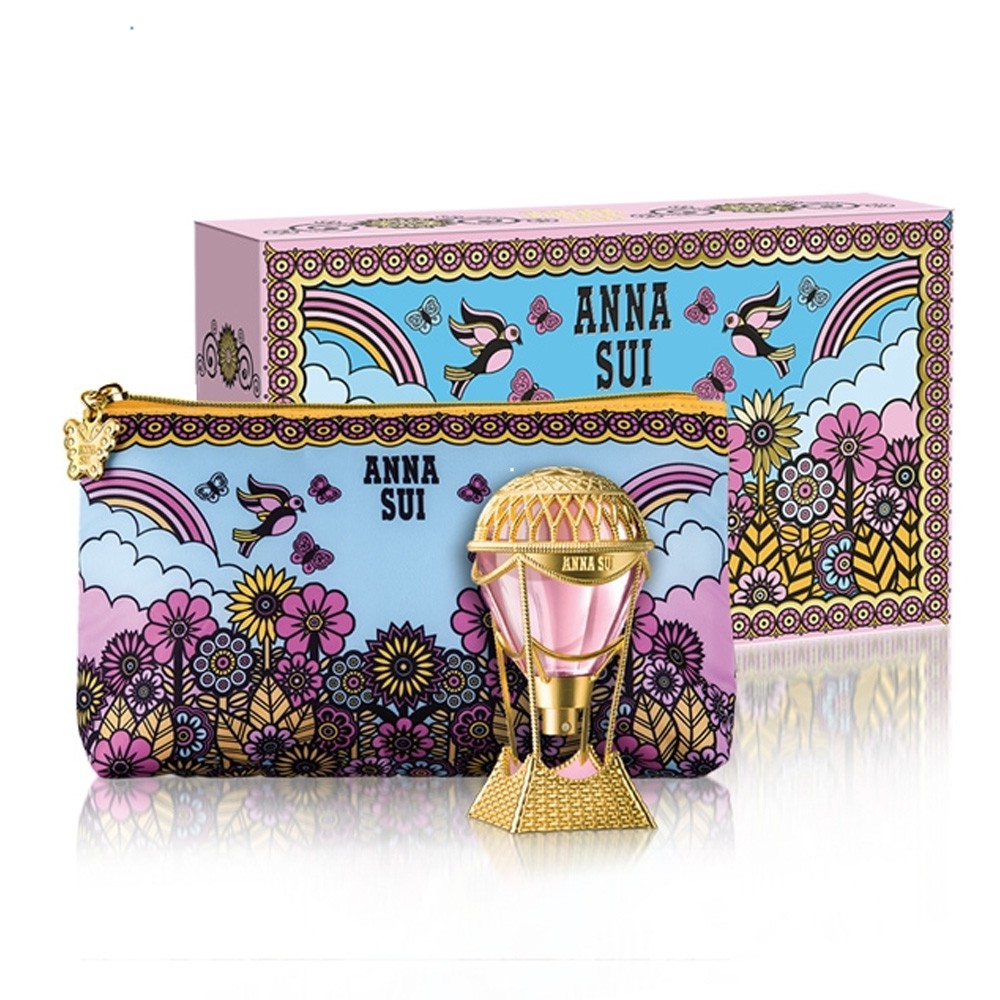 《超值組合》ANNA SUI 安娜蘇 綺幻飛行女性淡香水禮盒 淡香水30ML+化妝包