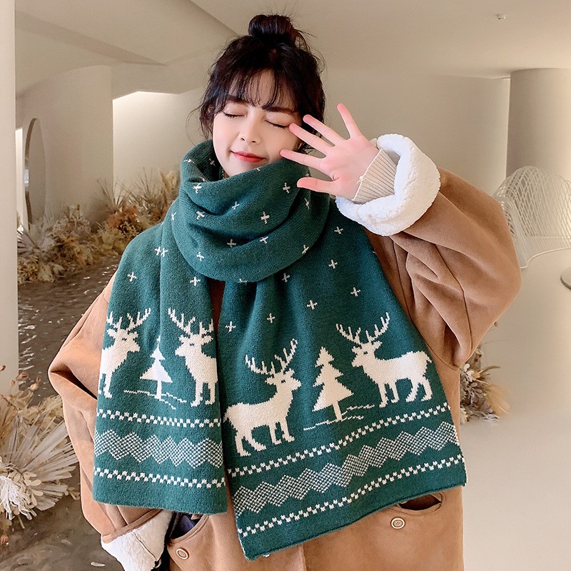 《聖誕節》冬季保暖麋鹿圍巾