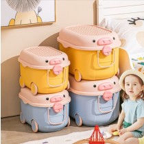 兒童玩具收納箱 小豬造型 收納方便又可愛