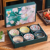 《新年賀禮》新中式花滿圓 6入陶瓷碗禮盒(現貨)