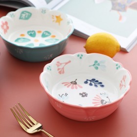 花型陶瓷碗 甜品碗 沙拉碗